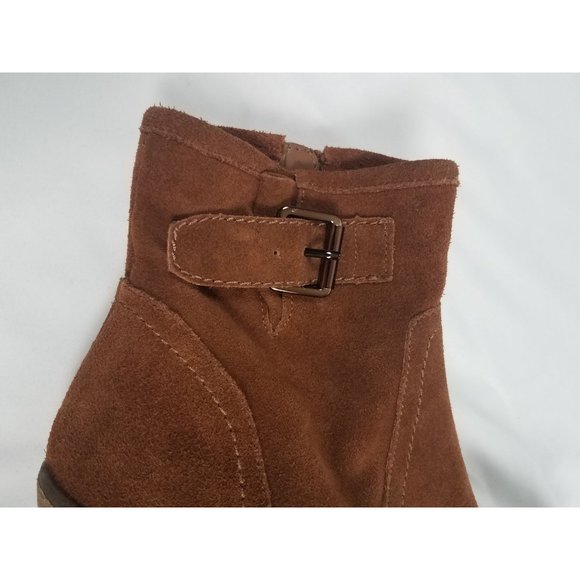 Carlos By Carlos Santana Women's Sz. 5.5 Brown Suede Wedges Booties - Picture 8 of 10